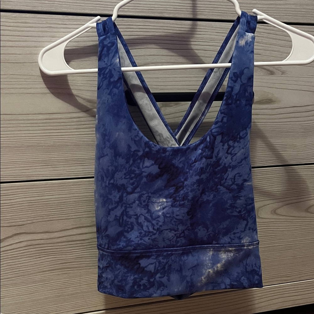 Blue Tie-Dye Sports Bra